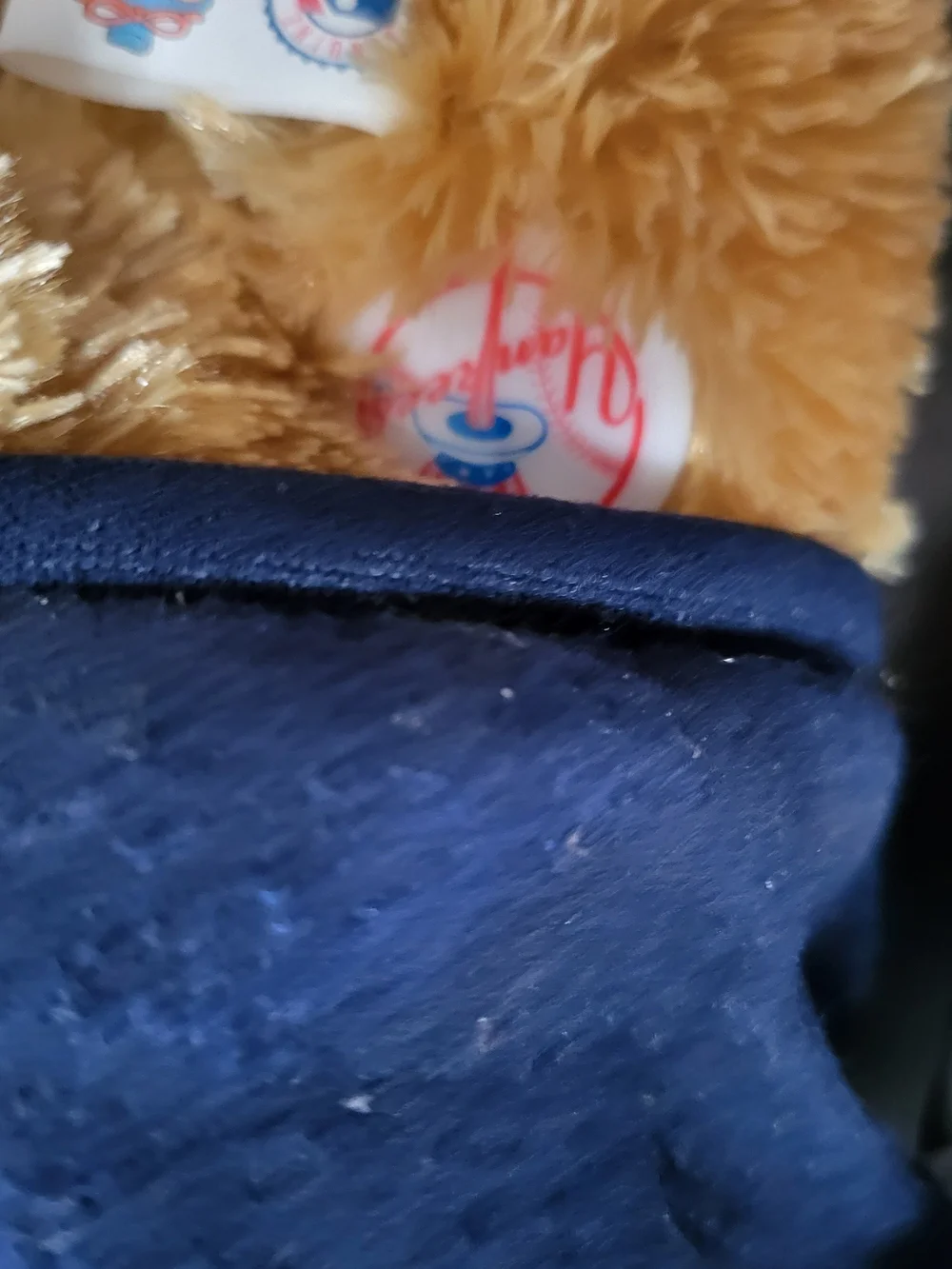 *NEW* New York Yankee Baseball Couch W/ Jacket Plush Bear w/Tags & Team Button
